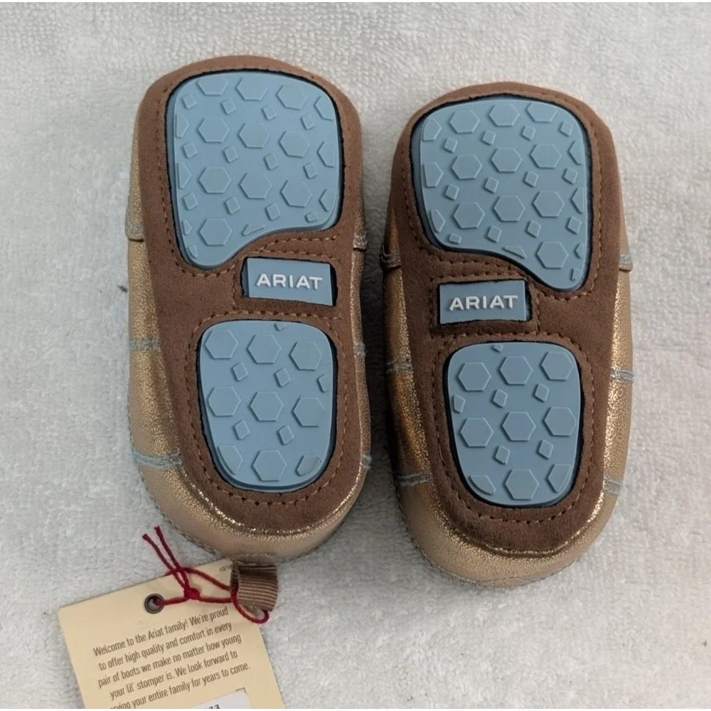 Ariat Lil' Stompers Piper Cruiser Moccasin Slip-On Shoe Leopard Cactus Infant 4